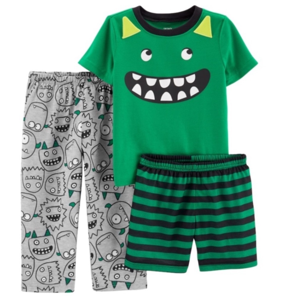 Carter’s Boys Green Monster Pajama Set NWT